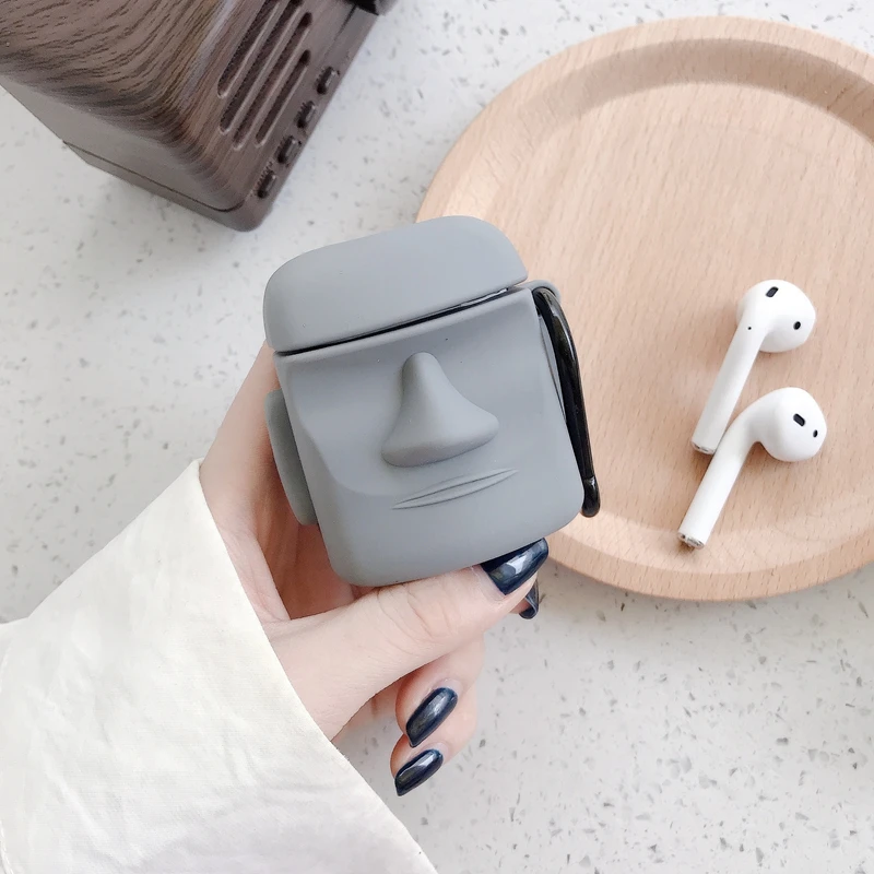 Винтажный чехол с изображением камня и статуи для Apple AirPods 2/1 мягкий силиконовый