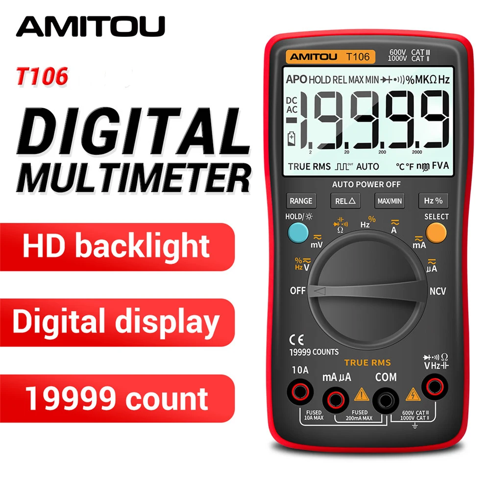 AMITOU T106 мультиметр автомат профисионал цифровой мультимитр цифровые мульти