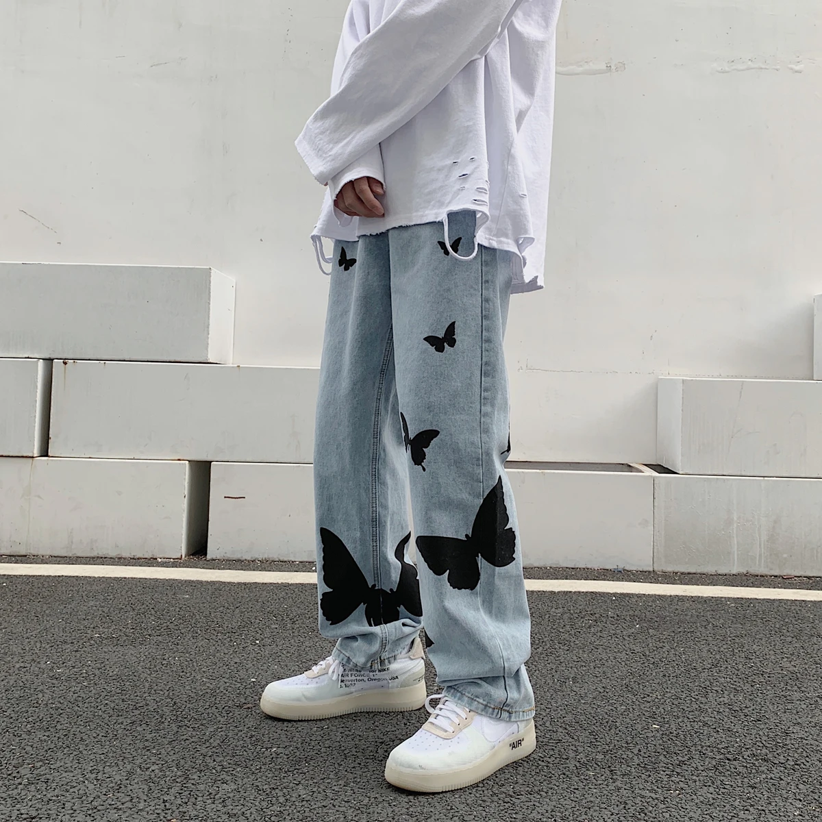 2021 Butterfly Print Jeans For Men 