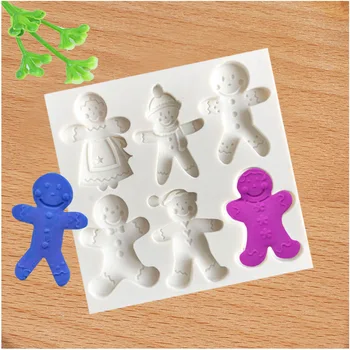 

Christmas Snowman Halloween Gingerbread Man Model Silicone Mold Chocolate Fondant Cake Mold DIY Baking mold