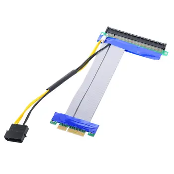 

PCI-E Express 4x to 16x Flex Cable Extender Converter Riser Card Adapter with 4pin Power 15cm
