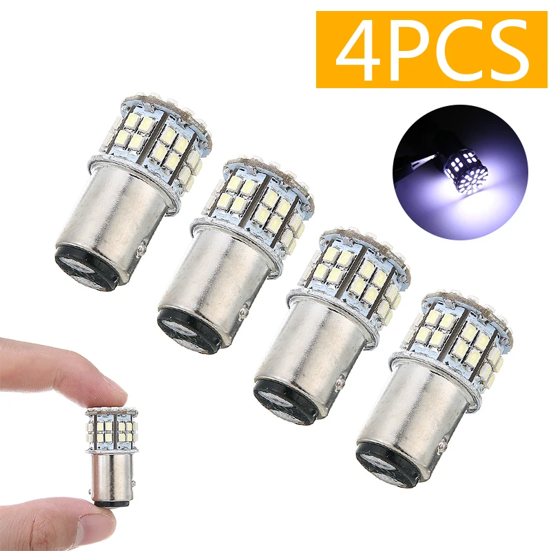 4 шт. 1156 BA15S 50smd Led SMD авто стоп-сигнал светильник лампы AC/DC 12V 6000K яркий белый