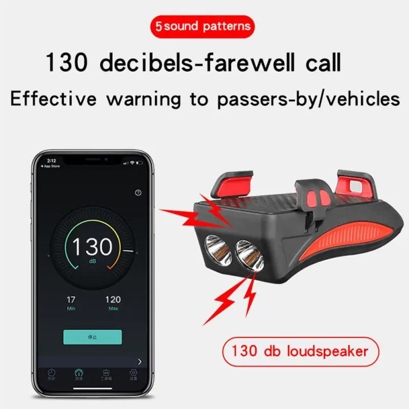 4 In 1 Bike Light USB Highlight Bicycle Phone Holder Light Cycling Horn Led Light Power Bank Mobile Phone Bracket Rechargeable 4 In 1 Bike Light USB Highlight Bicycle Phone Holder Light Cycling Horn Led Light Power Bank Mobile Phone Bracket Rechargeable
