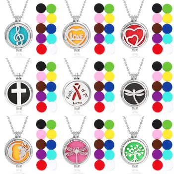 

Aromatherapy Necklace Diffuser Pendant Cross Love Note Dragonfly Perfume Locket Necklace Essential Oil Diffuser Necklaces