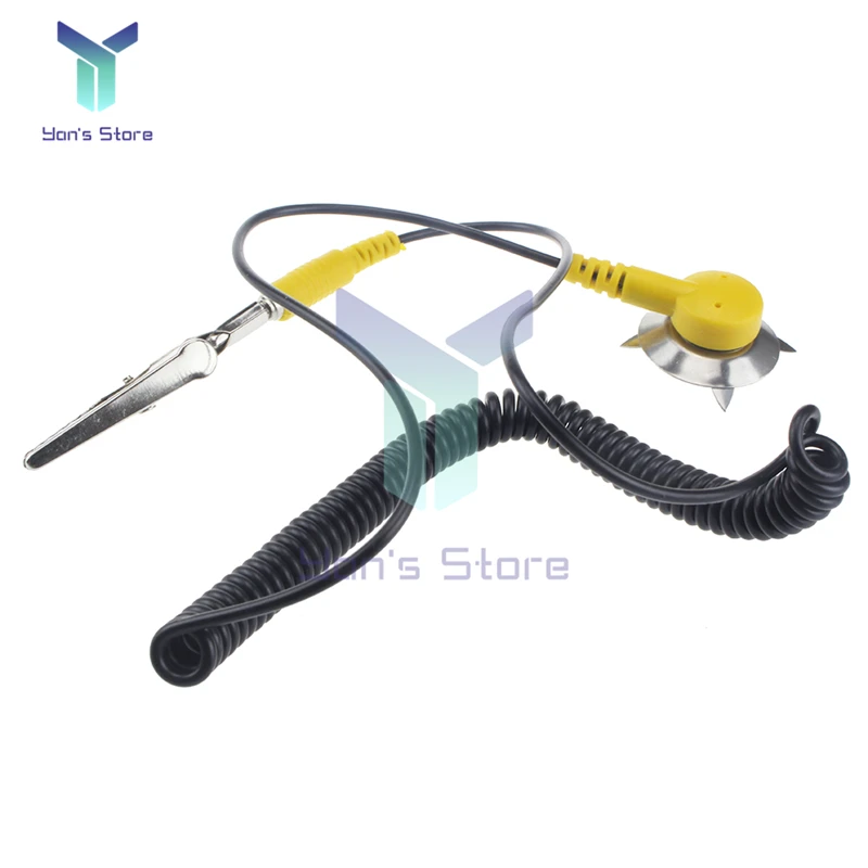 3 X Fils De Mise à La Terre Avec Pinces Crocodile Anti-statique Uxcell - Jaune Et Noir - Neufs