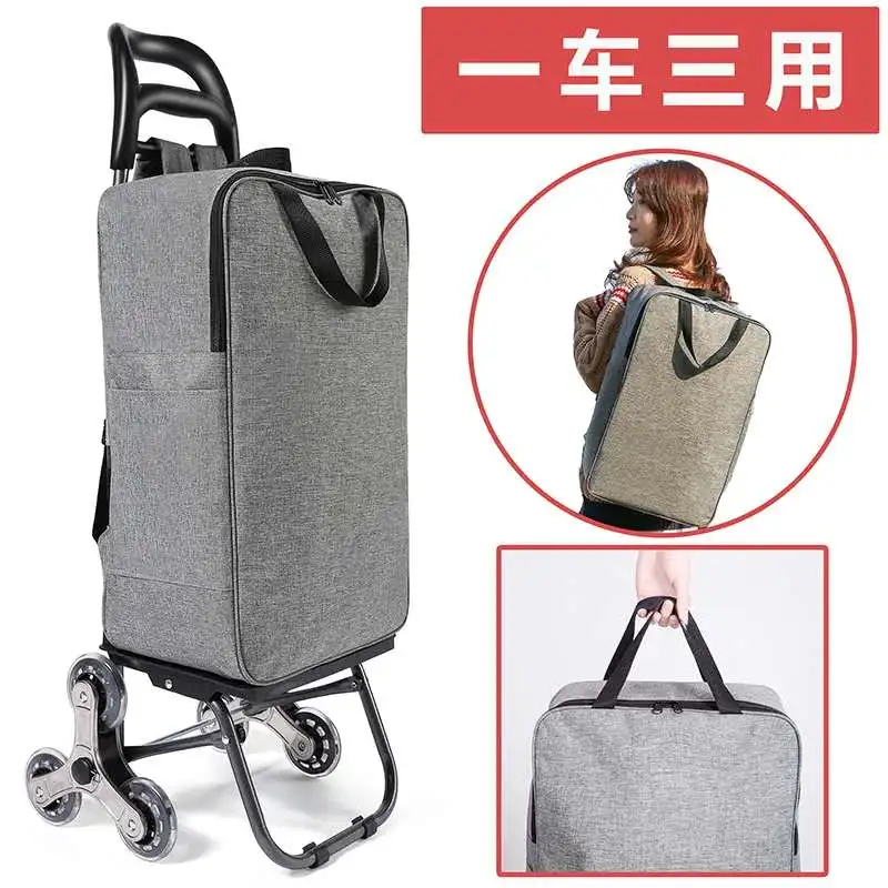 Lightweight trolley for elderly grocery shopping, large-capacity shopping cart,Shopping bag on wheels reusable
