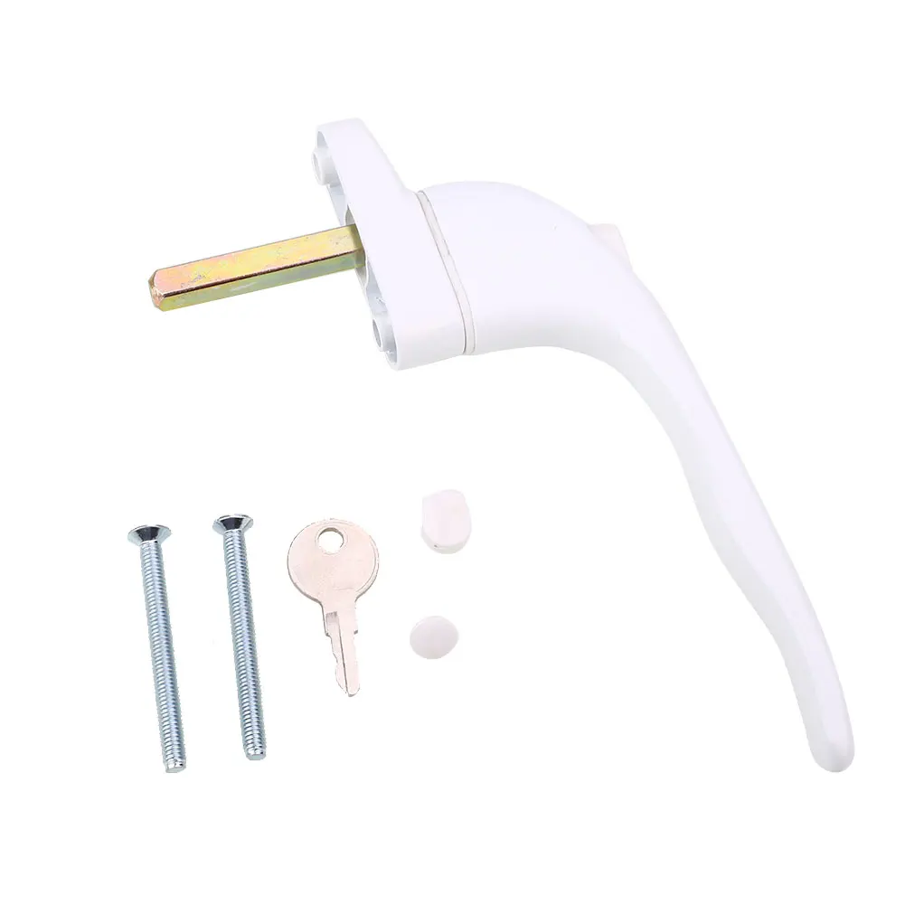 Inline Espag UPVC Window Lever Lock Handle Pull Locking White Home Safety