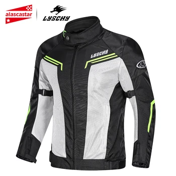 

LYSCHY Motorcycle Jacket Chaqueta Moto Jaqueta Motociclista Breathable Motocross Jacket With Removeable CE Protection Summer