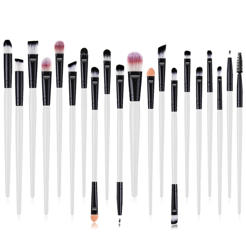 20/5Pcs Hot Sell Makeup Brushes Set Eye Shadow Foundation Powder Eyeliner Eyelash Eyebrow Brush Cosmetic Beauty Make Up Tool Kit - Handle Color: White Black