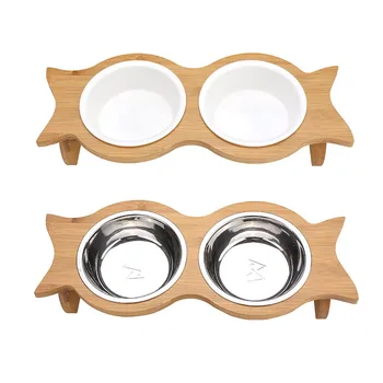 

Fashion Cat Dog Feeders Bowls Stainless Steel Tableware Ceramic Pet Food Water Bowl High Grade Anti Skid Pet Supplies Large bowl
