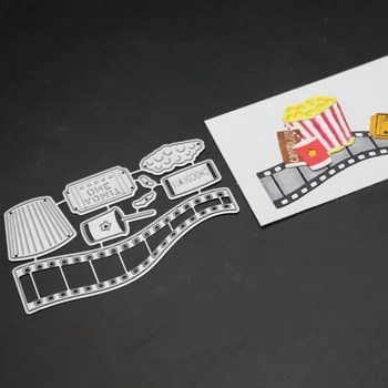 

Film Popcorn Drink Metal Cutting Dies Movie Frame Letter Die Cut Christmas Stencil Scrapbooking Stamps And Dies 2019 New Craft