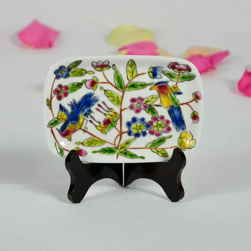 Креативный керамический поднос для просмотра ручной работы подвесной поднос для просмотра маленький декоративный поднос китайский мыльный лоток - Цвет: 7