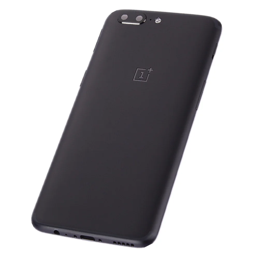 Black Оригинальная задняя крышка батарейного отсека для One Plus 5 A5000 корпус+ Кнопки громкости питания для One Plus 5 Замена крышки аккумулятора - Цвет: Black