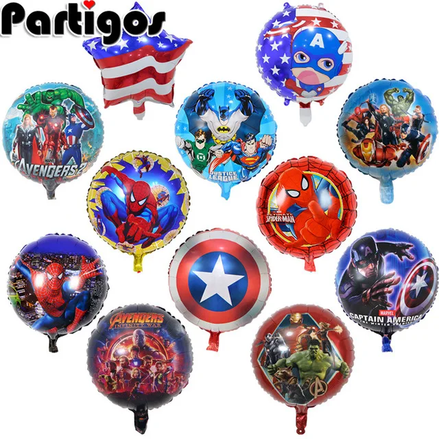 10pcs/lot 18inch Super Hero Balloons Spiderman Batman Foil Balloon Children Birthday Party Supplies Baby Toys Decoration