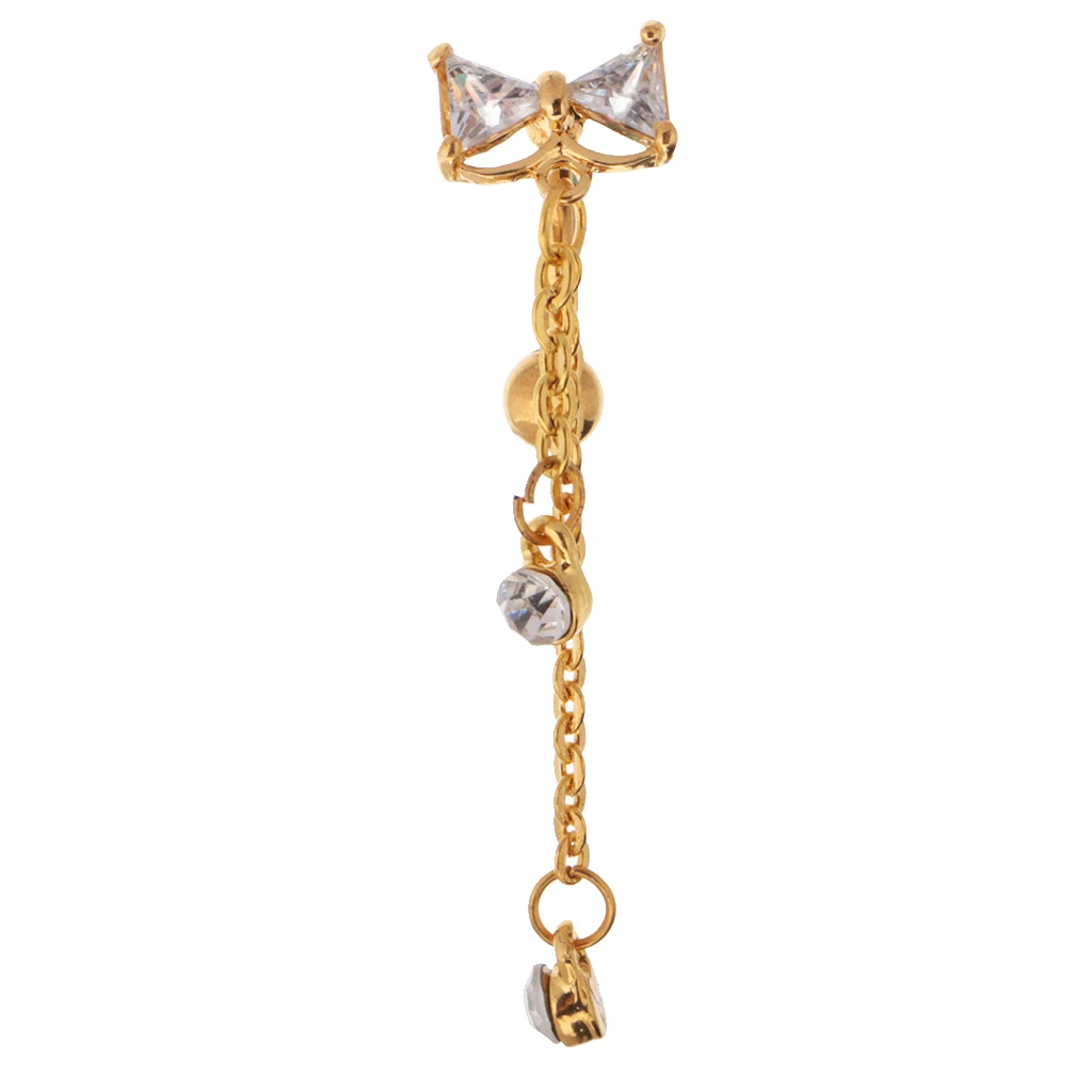 Belly Button Rings Gold silver color Bow tie Navel Rings Nombril Knot Bellys Body Piercing Jewelry