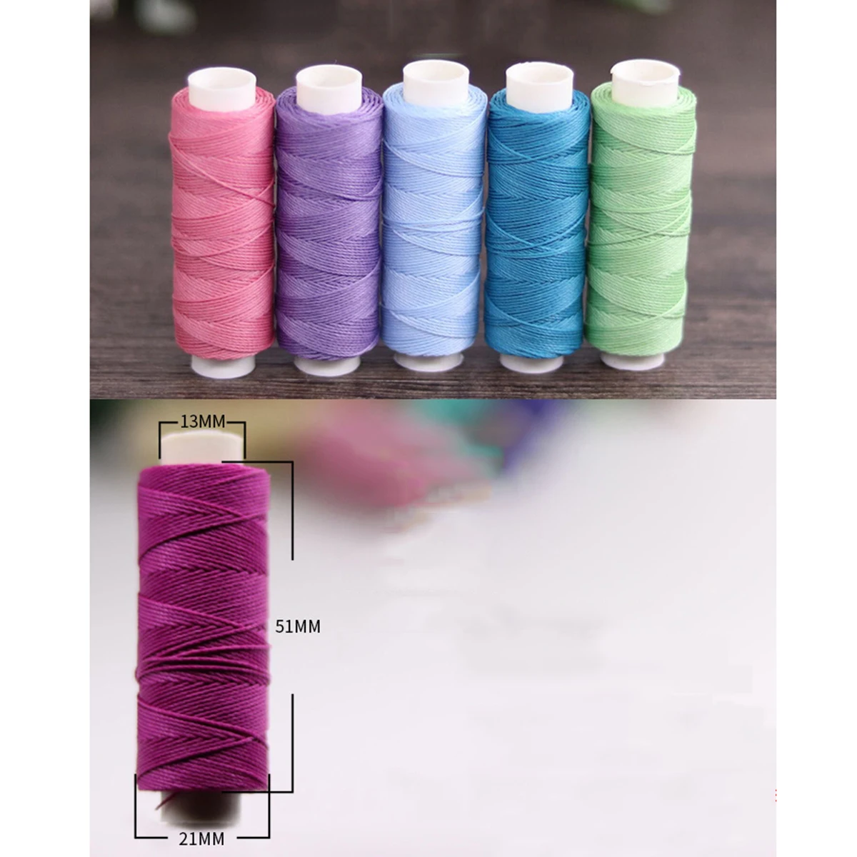 50m/roll Durable Round Waxed Thread 0.45mm Width for DIY Leathercraft Tool Stitching Thread Shoes Handbag Luggage Accessories