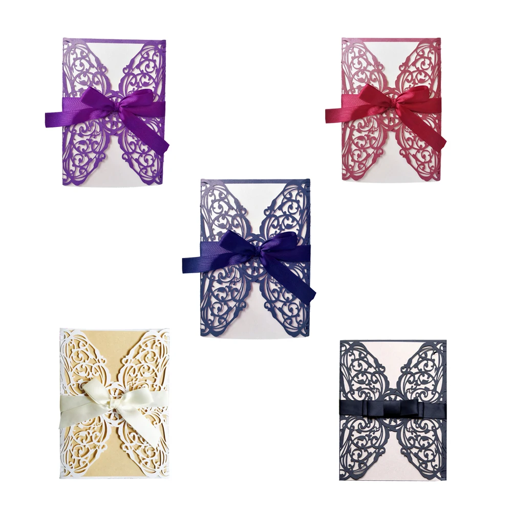  10pcs Elegant Laser Cut Wedding Invitation Greeting Card Customize Business Card Decoration Wedding - 4.00035E+12