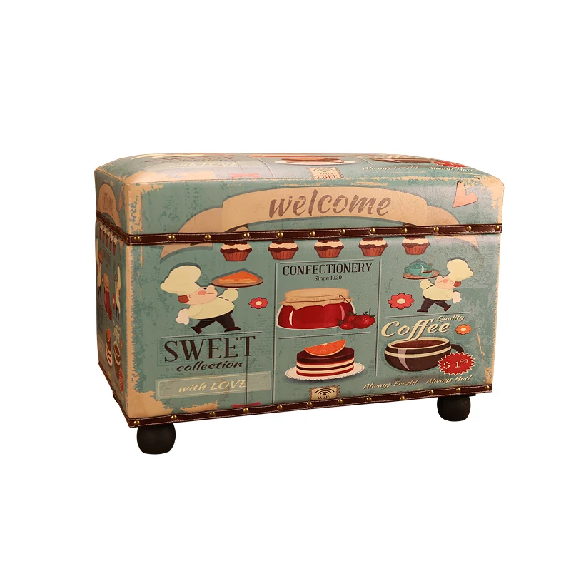 

American retro finishing storage stool can sit adult simple modern creative sofa change shoe bench