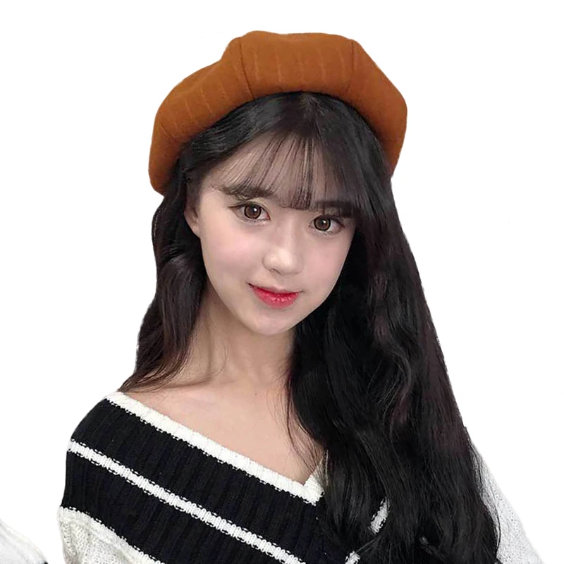 

Sparsil Women Winter British Style Wool BeanieFemale Hat Vintage Plain Painter Beret Octagonal Pumpkin Cap Warm Bonnet Girl