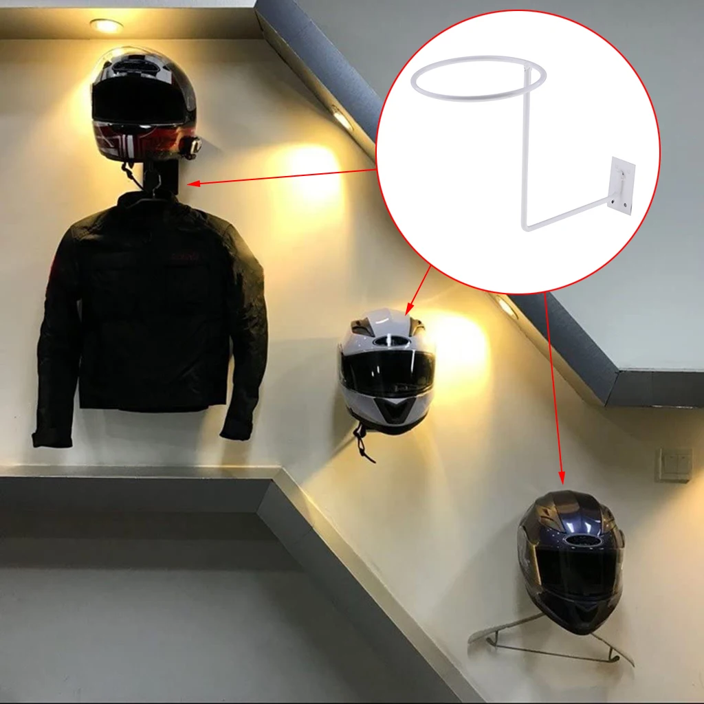 Steel Motorcycle Accessories Helmet Holder Hanger Rack Wall Mounted Hook for Coats Hats Caps Helmet Rack Black