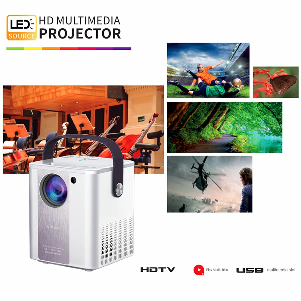 Salange P500 Portable Projector for Outdoor Movies Led Projector for Home Theatre Proyector Suport 1080P Full HD 3D Video Beamer