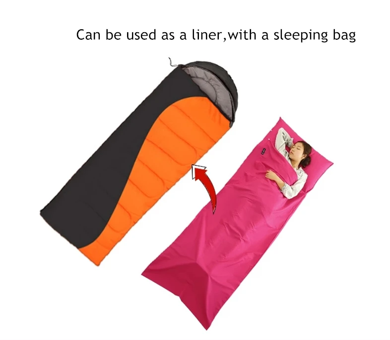Ultralight Outdoor Sleeping Bag Liner Polyester Portable camping quilt single healthy pad for travel hiking Folding Travel Bags