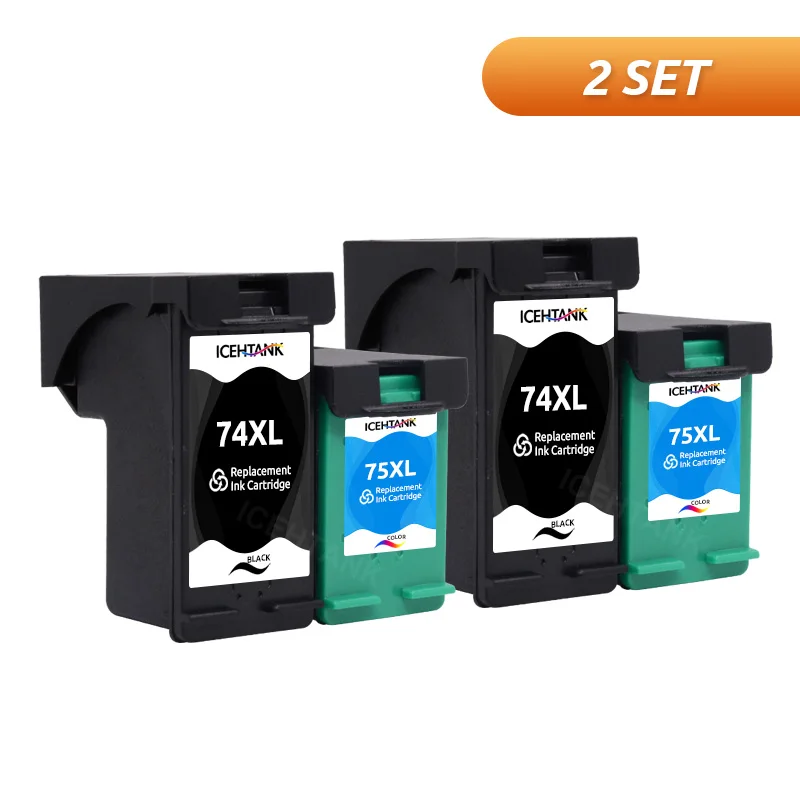 Icehtank 74 75 XL Replacement Ink Cartridge For HP 74xl 75XL For hp Photosmart C4200 C4280 C4345 C4380 C4385 C4480 J5780 J6480 cheap ink cartridges Ink Cartridges