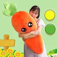 Peluche de zanahoria con sonrisa de dibujos animados para niños, muñeco de peluche suave de 45cm, almohada con forma de zanahoria, Z9D4, 1 unidad