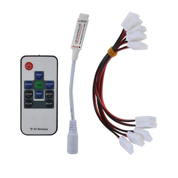 

6 Pcs Accessories: 5 Pcs LED PCB Connector Adapter 2 Pin for 5050 Monocolor and RGB Strip 8Mm Wide & 1 Pcs Controller RF Remote
