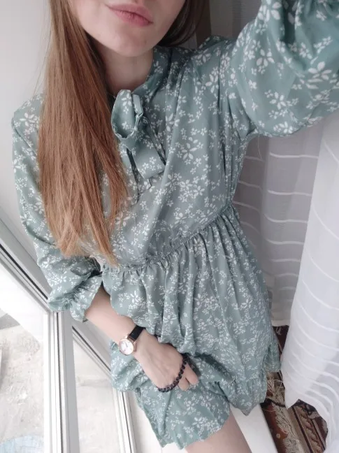 Корейская черная рубашка Vestidos для офиса в горошек, винтажные осенние платья, Женское зимнее платье, миди платье с цветочным рисунком и длинным рукавом для женщин
