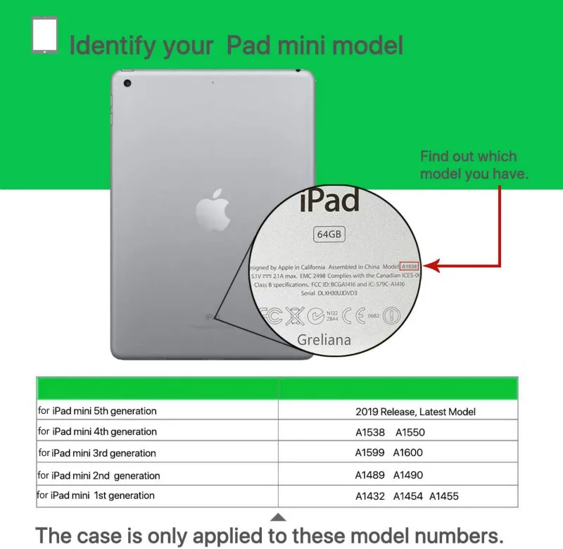 Чехол для iPad Mini модель A1432 A1454 A1455 чехол с автоматическим спящим режимом мини 7 9