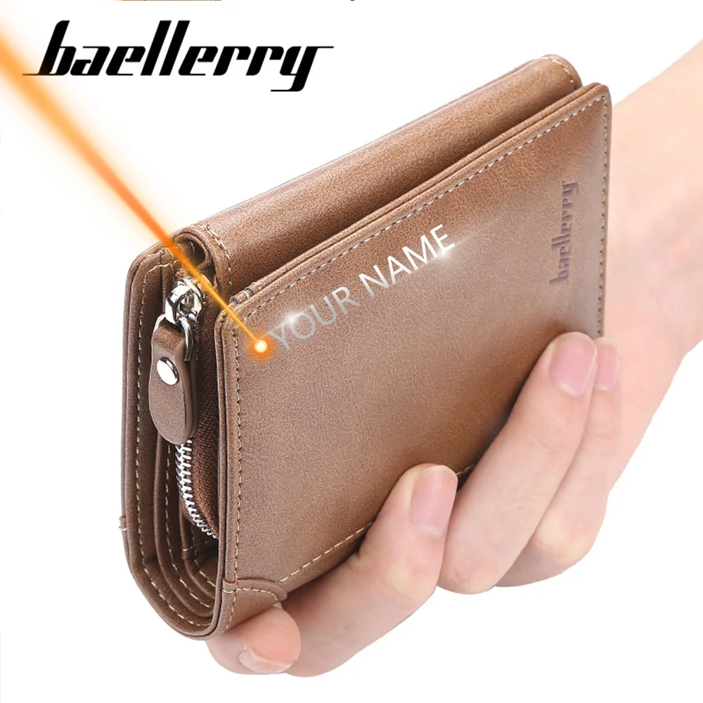 Male Purse Coin-Pocket Men Wallets Baellerry 11-Card-Holders Zipper Desigh High-Quality