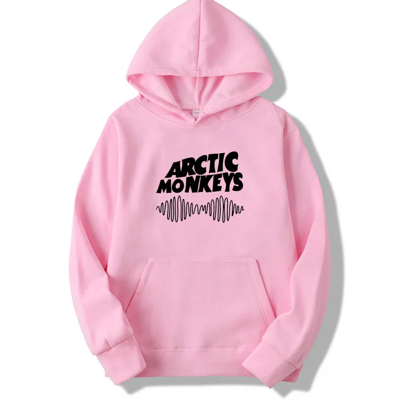 Осень Зима ARCTIC MONKEYS звук волны печатных флисовые толстовки с длинным рукавом Пуловеры женские хип-хоп свитера для скейтборда - Цвет: pink-B