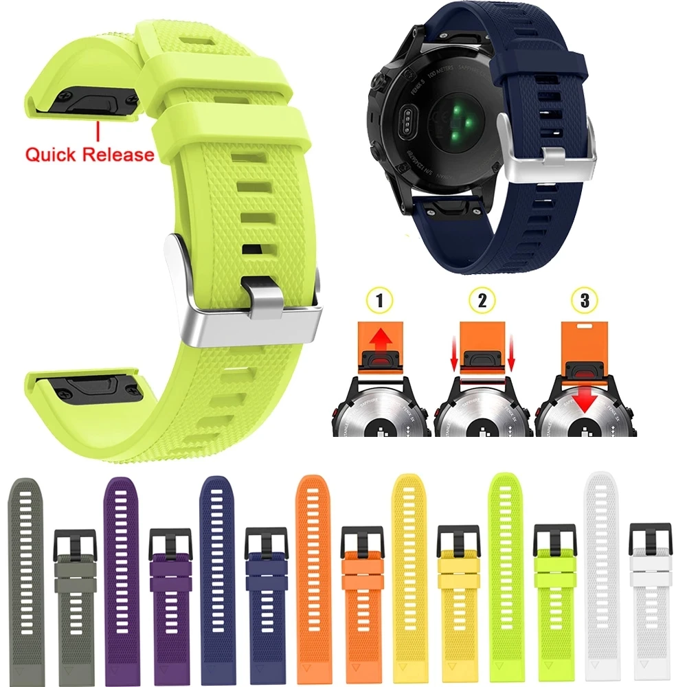 

Newest For Garmin Fenix 3 5X 5 Plus 3HR Replacement Sport Silicone Wrist Strap WatchBand Smart Accessories Strap In Stock Hot