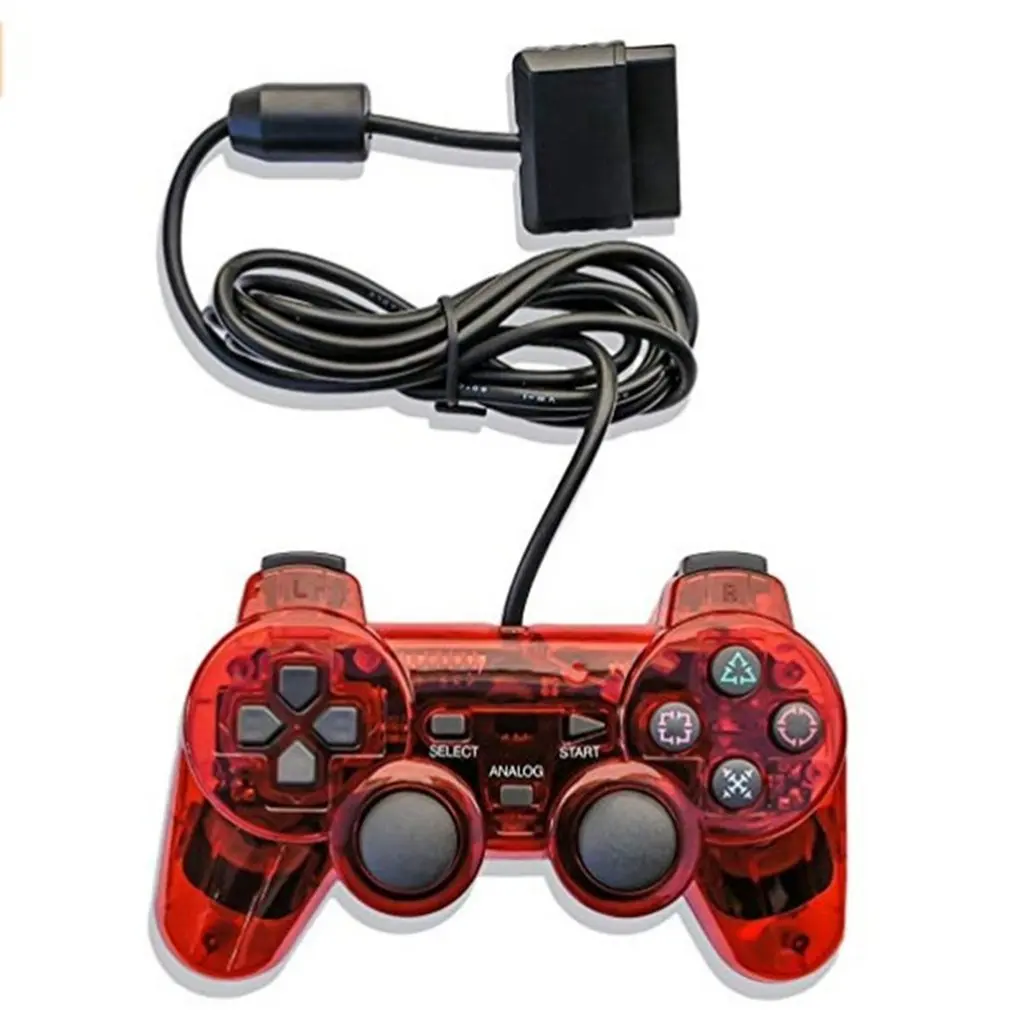 Проводной геймпад для sony PS2 контроллер для Mando PS2/PS2 джойстик для plasystation 2 Двойной вибрационный Шок Джойстик проводной контроллер - Цвет: red
