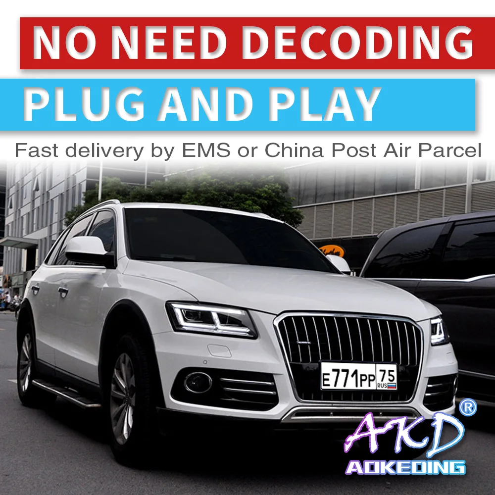 Автомобильный Стайлинг для Audi Q5 фары 2009-2012 2013- Q5 светодиодный фонарь DRL Объектив Двойной Луч би-светодиодный объектив Автомобильная фара