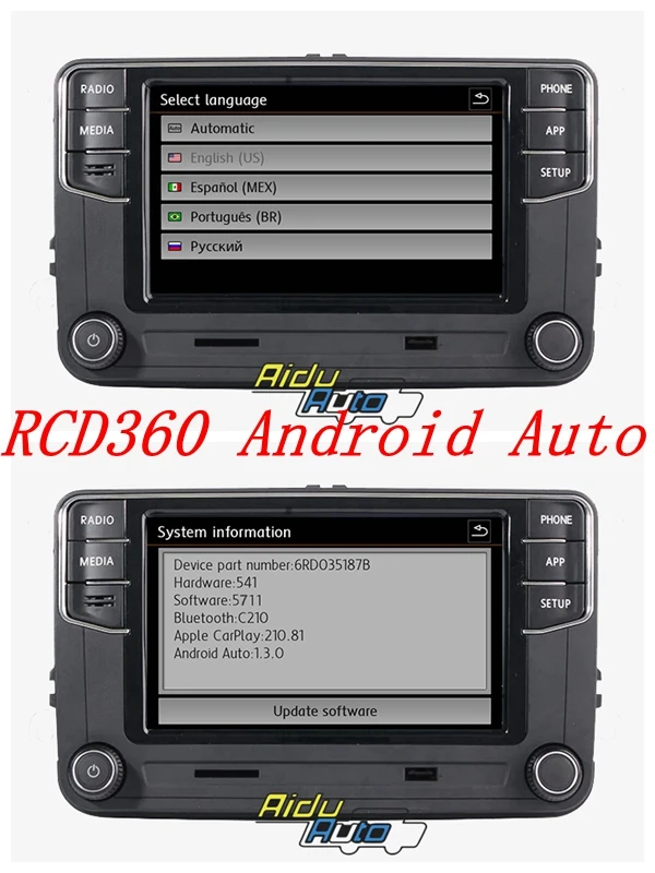 CarPlay Android Авто RCD330 RCD340 плюс Noname радио 187B C210 для VW Tiguan Golf 5 6 Jetta MK5 MK6 Passat CC поло 6RD035187B