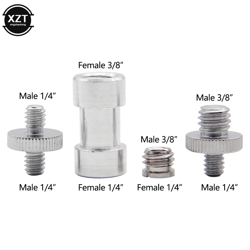 Adaptador de tornillo macho a hembra duradero, conjunto de montaje de 1/4 "y 3/8", tornillo de rosca, Adaptador convertidor para trípode de cámara, soporte de luz, 4 Uds. - pedido 1