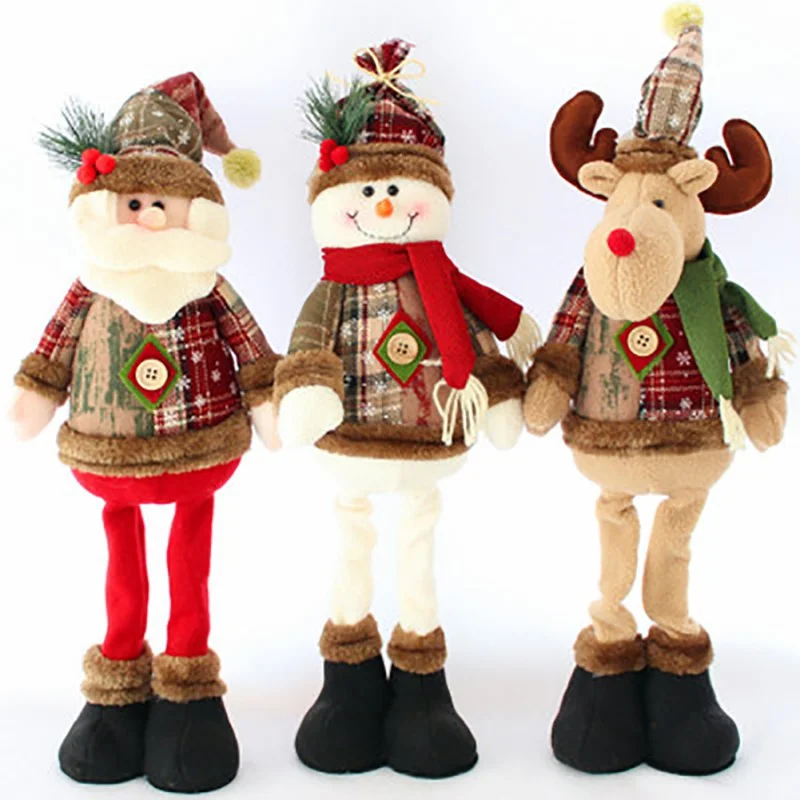 Домашние рождественские украшения куклы Санта Клаус Лось снеговик украшения окна рождественские принадлежности