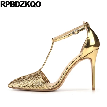 

sandals pointed gold closed toe plus size t strap designer shoes women luxury 2019 fashion stiletto large fetish pumps extreme