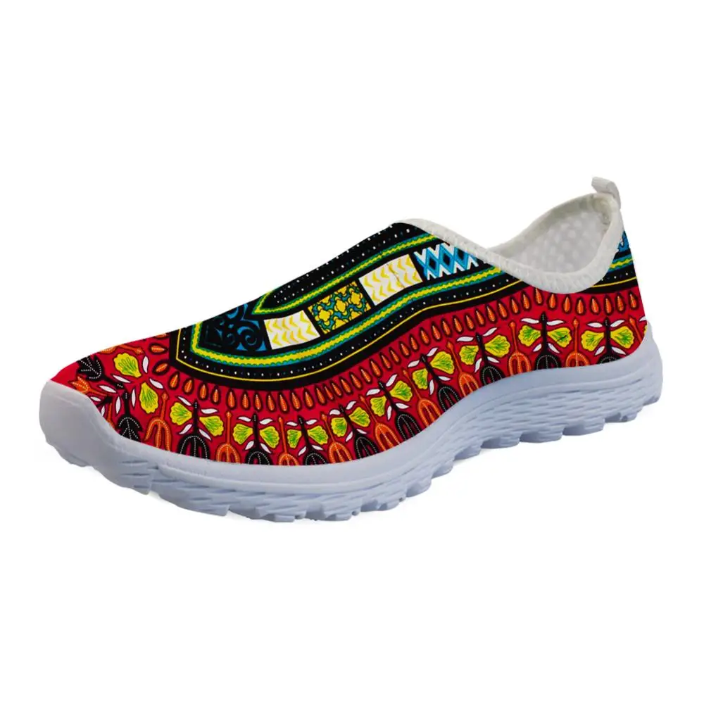 INSTANTARTS African Pattern Women Sneakers Flats Comfortable Slip On Vulcanized Shoes Air Mesh Water Shoes Women Zapatos Mujer 