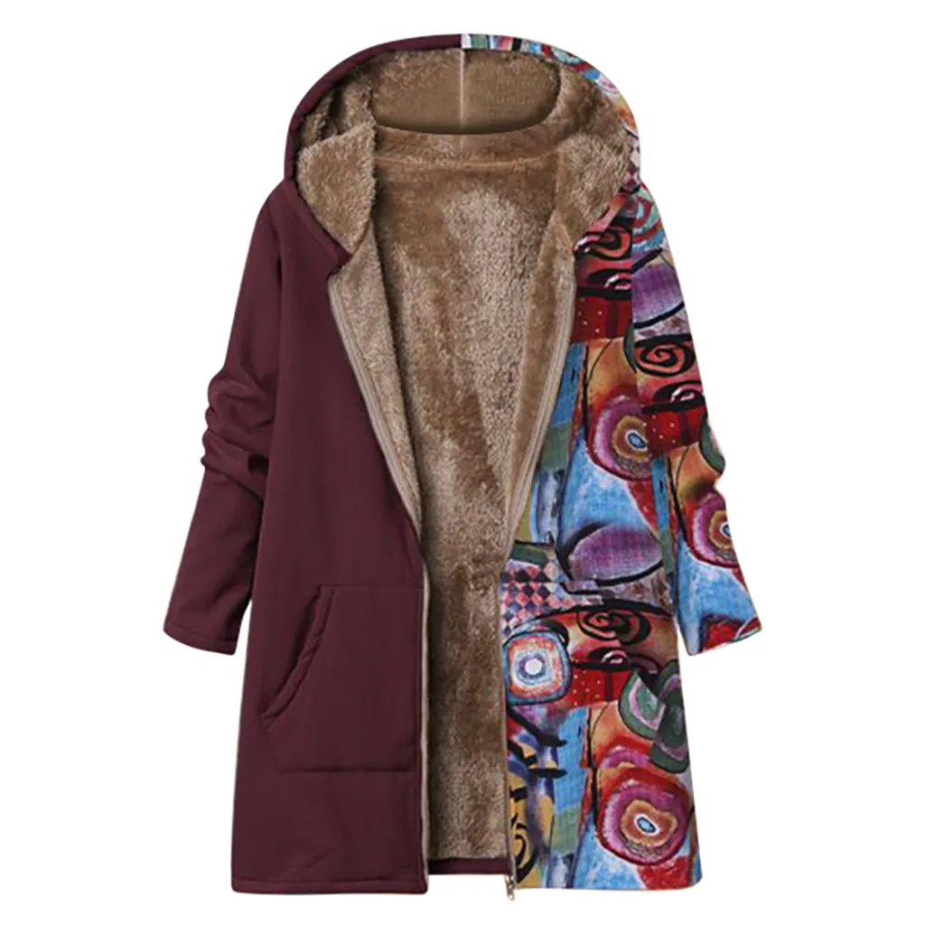 Ropa mujer, женский плащ, casaco feminino sobretudo feminino, Повседневный, с принтом, с длинным рукавом, KLV, с карманами, на молнии,, L-5XL, Z4