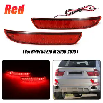

1Pair Car Rear Bumper Reflector Lamp Brake Light Rear Bumper Red LED Signal Lamp Taillight For BMW X5 E70 M 2006-2013