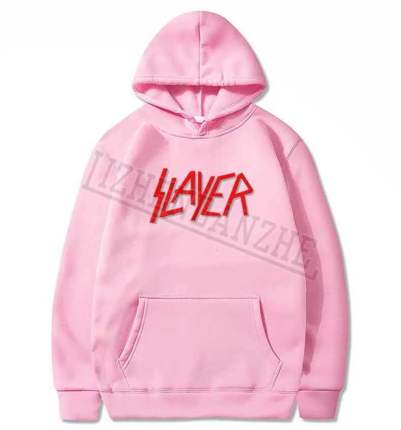 Розовый Slayer/классические толстовки с надписью «Logo'-Nuevo& ortial» для мужчин; сезон весна-осень; Женская толстовка; топы; AAA+ 2 - Цвет: Розовый