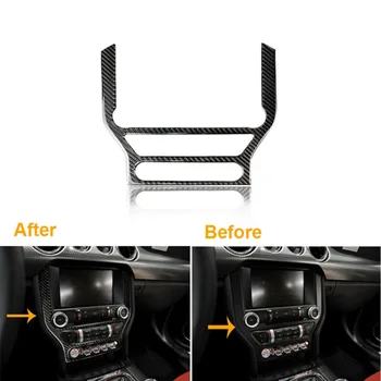 

Carbon Fiber Interior CD Panel Decor Cover Trim Interior Mouldings Styling For Ford Mustang 2015-2019