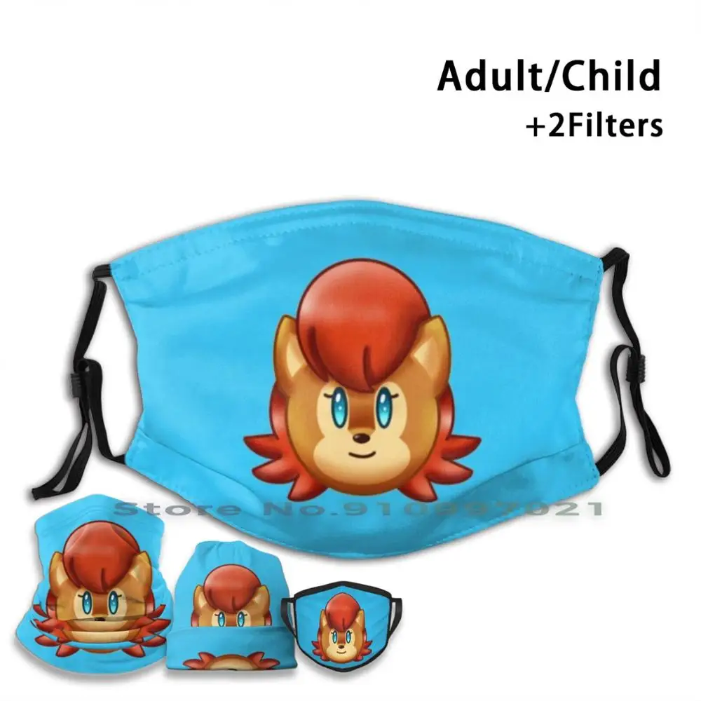 

Sally Acorn Print Pm2.5 Filter Reusable Mouth Face Mask For Child Adult The Hedgehog Archie Sally Acorn Sally Acorn Squirrel