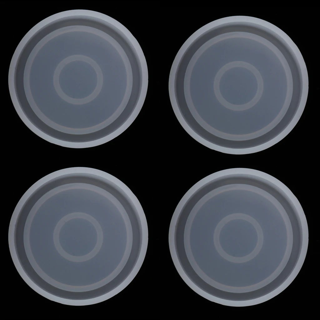 4 PCS Silicone Round Casting Molds for DIY Craft Pendant Jewelry Making Tools, Coaster Cup Mat Mould 4 PCS Silicone Round Casting Molds for DIY Craft Pendant Jewelry Making Tools, Coaster Cup Mat Mould