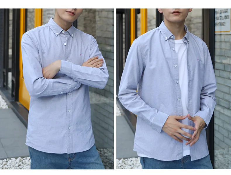 BOLUBAO Casual Brand Men's Lapel Shirts Male British Style Long Sleeve Shirts Mens Single-Breasted Dress Shirt Top