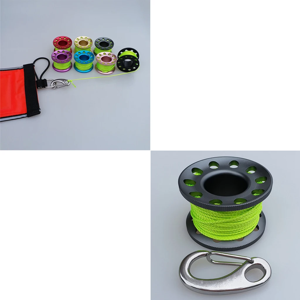 2 Scuba Reel With Egg Quick Link& Snap For Underwater Diving Water Sport Diving Guide Finger Spool 