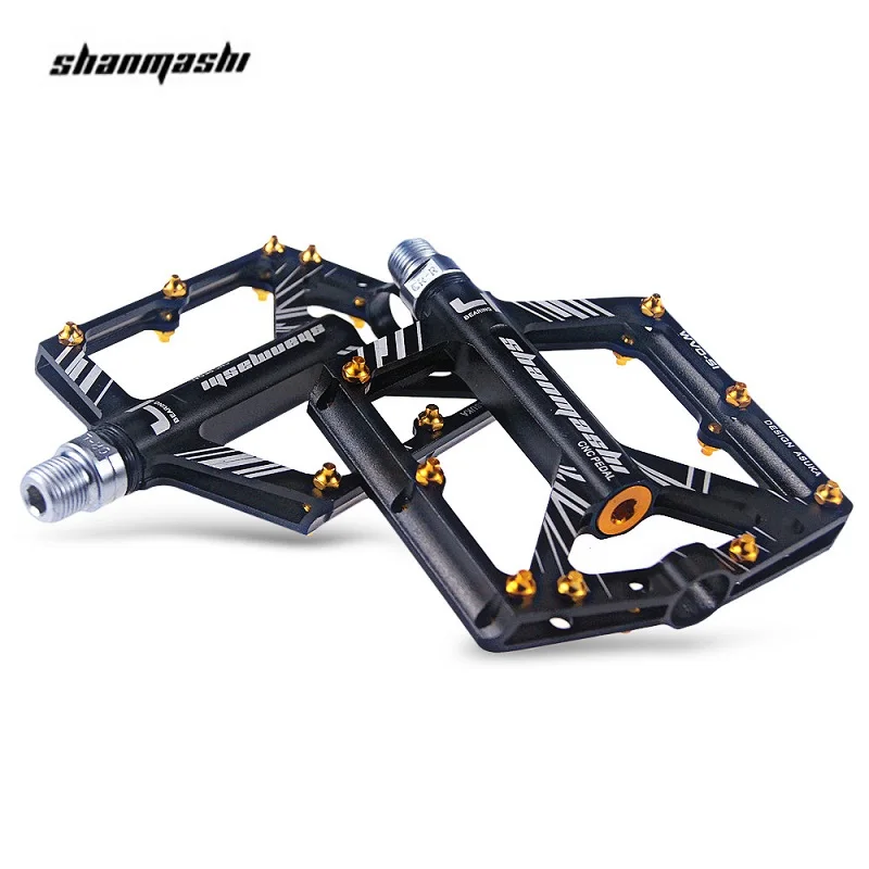 Baratos Shanmashi S1 Pedal de bicicleta antideslizante aleación de aluminio CNC MTB bicicleta de montaña Pedal sellado rodamiento pedales accesorios de ciclismo